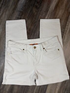 Tory Burch White Cropped Slim Jeans